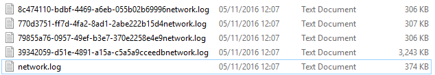 Log files on disk