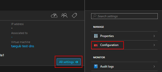 public ip settings configuration