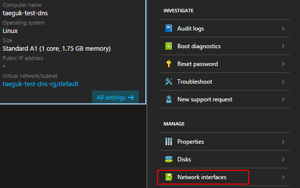 vm network interfaces